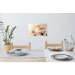 Vlinder - Bloem - Oranje Muursticker klein -eettafel
