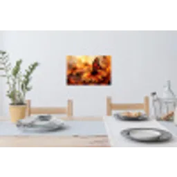 Vlinder - Bloemen - Oranje Muursticker klein -eettafel
