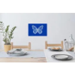 Vlinder - Wit - Getekend - Stippen Muursticker klein -eettafel
