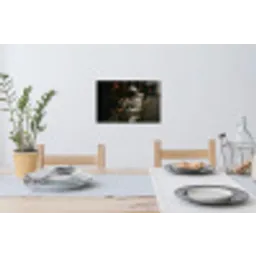 Café - Croissant - Koffie - Astronaut Muursticker klein -eettafel