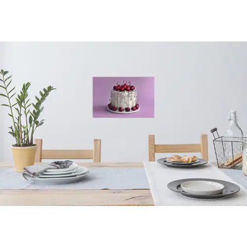 Taart - Kersen - Juwelen - Rood Muursticker klein -eettafel