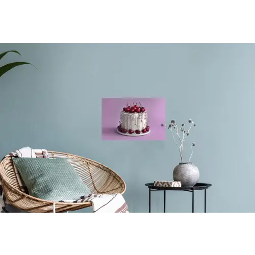 Taart - Kersen - Juwelen - Rood Muursticker klein -plant
