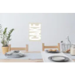 Cake - Woord - Japandi - Wit Muursticker klein -eettafel