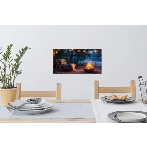 Kampvuur - Meer - Avondlicht Muursticker klein -eettafel