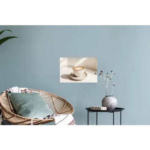 Cappuccino - Schuim - Schotel - Beige Muursticker klein -plant