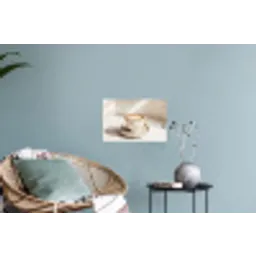 Cappuccino - Schuim - Schotel - Beige Muursticker klein -plant