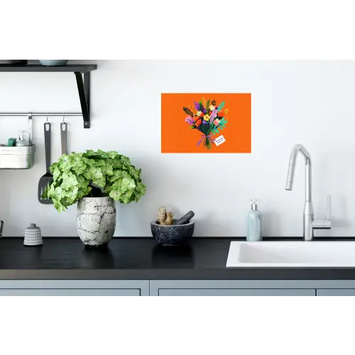 Kaartje - Boeket - Bloemen Muursticker klein -keuken
