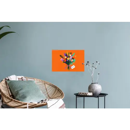 Kaartje - Boeket - Bloemen Muursticker klein -plant
