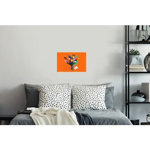 Kaartje - Boeket - Bloemen Muursticker klein -slaapkamer
