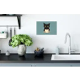 Kat - Zwart - Koffie - Minimalistisch Muursticker klein -keuken