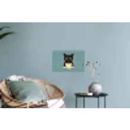 Kat - Zwart - Koffie - Minimalistisch Muursticker klein -plant