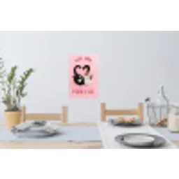 Kat - Hart - Tekst - Valentijn Muursticker klein -eettafel