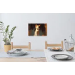 Kat - Geschilderd - Artistiek - Wit Muursticker klein -eettafel