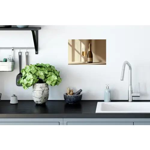 Champagne - Beige - Schaduw - Bubbels Muursticker klein -keuken