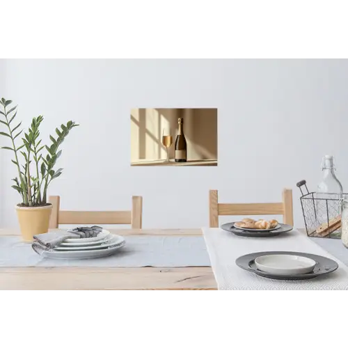 Champagne - Beige - Schaduw - Bubbels Muursticker klein -eettafel