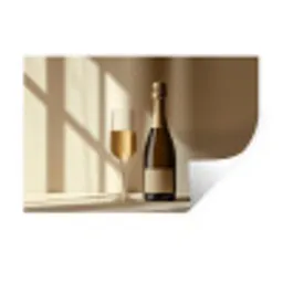 Champagne - Beige - Schaduw - Bubbels Muursticker klein -3d