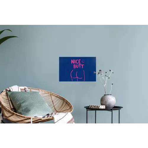 Brutaal - Grappig - Blauw Muursticker klein -plant