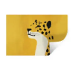 Cheetah - Illustratie - Geel Muursticker klein -3d