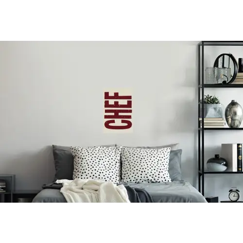 Chef - Rood - Japandi - Vintage Muursticker klein -slaapkamer