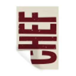 Chef - Rood - Japandi - Vintage Muursticker klein -3d