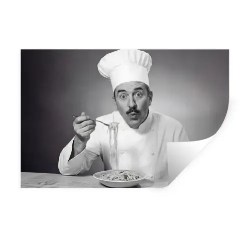 Chef - Spaghetti - Pasta Muursticker klein -3d
