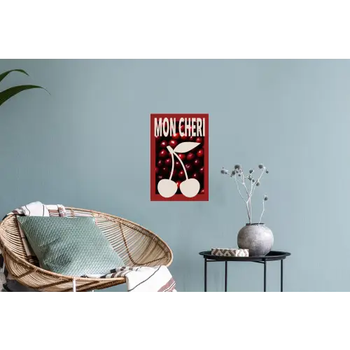 Kersen - Illustratie - Rood Muursticker klein -plant