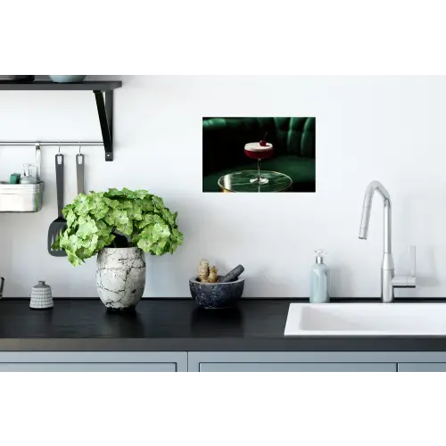 Kers - Cocktail - Rood - Marmer Muursticker klein -keuken