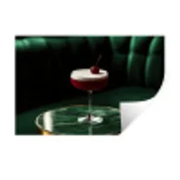 Kers - Cocktail - Rood - Marmer Muursticker klein -3d