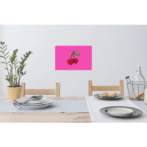Kers - Roze - Fruit Muursticker klein -eettafel