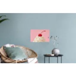 Kers - Slagroom - Roze Muursticker klein -plant
