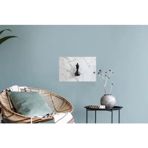 Schaakstuk - Loper - Zwart - Marmer Muursticker klein -plant