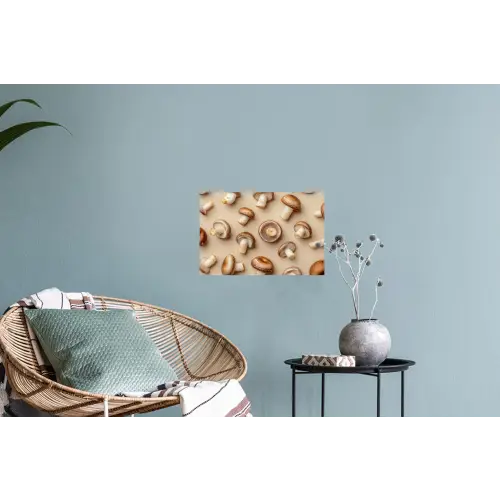 Kastanje Champignons - Beige Muursticker klein -plant