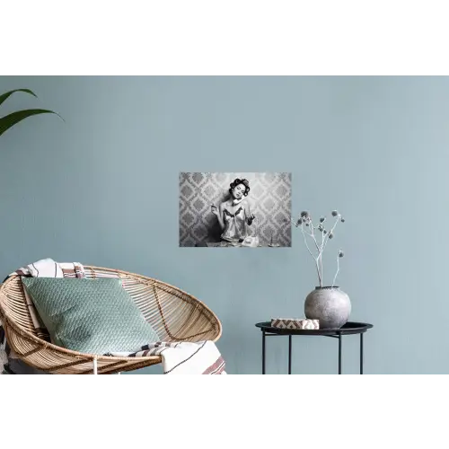 Chic - Vrouw - Zwart - Wit Muursticker klein -plant