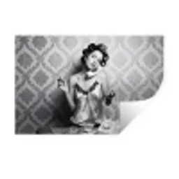 Chic - Vrouw - Zwart - Wit Muursticker klein -3d