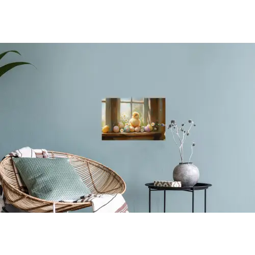 Kuiken - Raam - Paaseieren Muursticker klein -plant