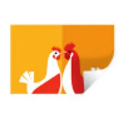 Kippen - Oranje - Vlakken Muursticker klein -3d