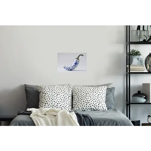 Chilipeper - Keramiek - Blauw Muursticker klein -slaapkamer