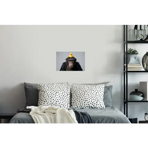 Chimpansee - Badeend - Grijs Muursticker klein -slaapkamer
