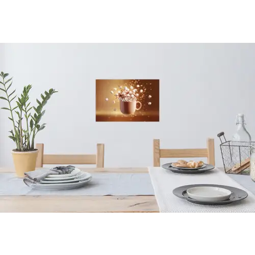 Chocomelk - Drinken - Warm - Bruin Muursticker klein -eettafel