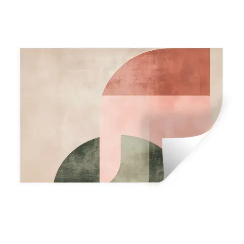 Cirkel - Abstract - Roze Muursticker klein -3d