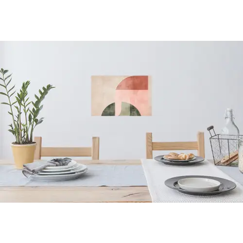 Cirkel - Abstract - Roze Muursticker klein -eettafel