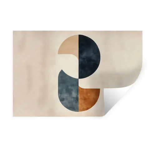 Cirkels - Abstract - Kleurrijk Muursticker klein -3d