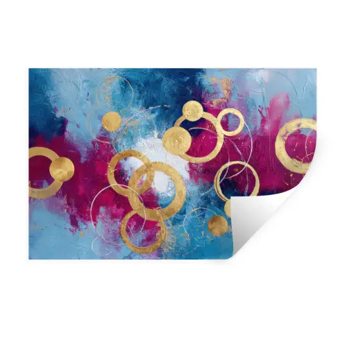 Cirkels - Goud - Abstract Muursticker klein -3d