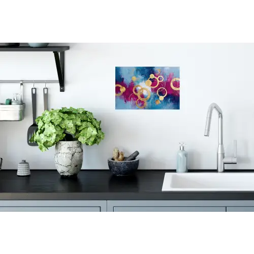 Cirkels - Goud - Abstract Muursticker klein -keuken