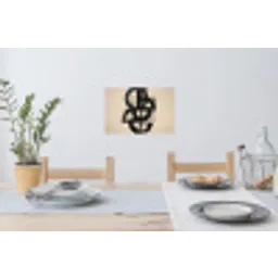 Cirkels - Lijnen - Vormen - Zwart Muursticker klein -eettafel