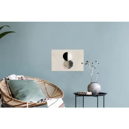 Cirkels - Strepen - Minimalistisch - Zwart Muursticker klein -plant