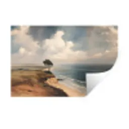 Klif - Zee - Boom Muursticker klein -3d