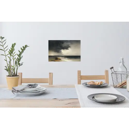 Kust - Golven - Rots - Storm Muursticker klein -eettafel