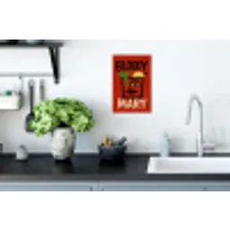 Cocktail - Art - Rood Muursticker klein -keuken