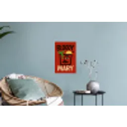 Cocktail - Art - Rood Muursticker klein -plant